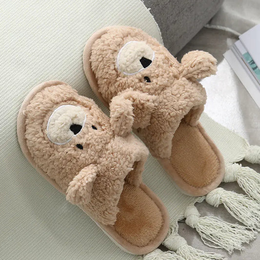 Comfy Warm Bear Winter Plush Slippers